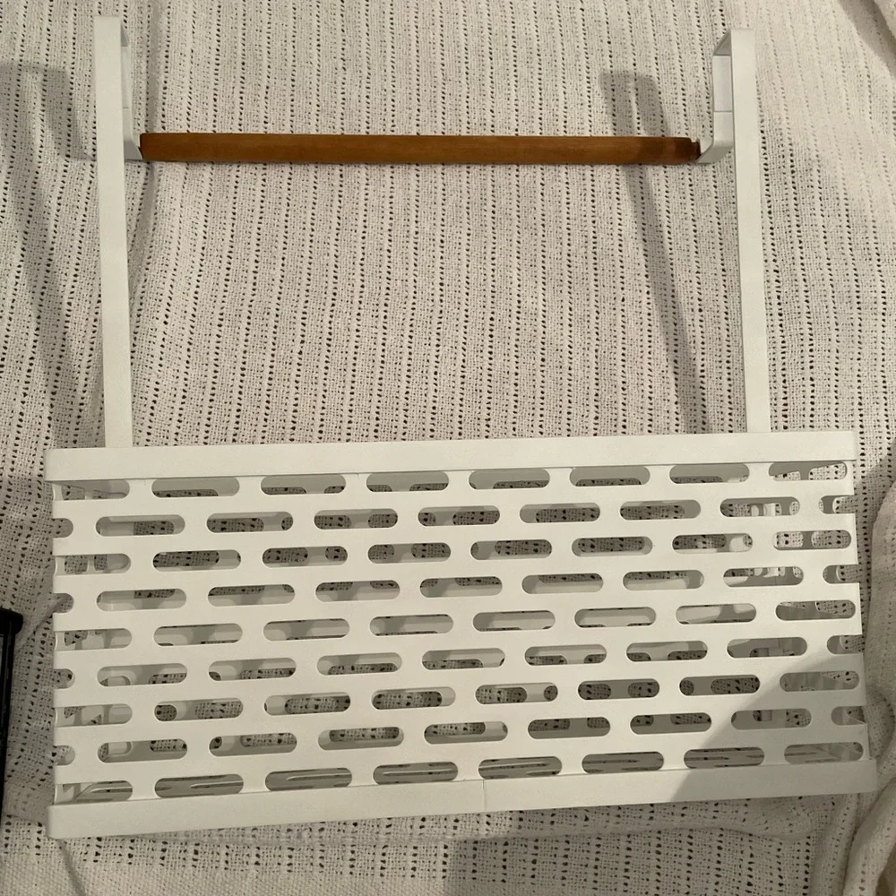 White shower caddy